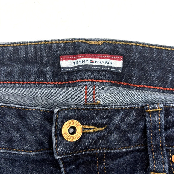 2015 Tommy Hilfiger Dark Wash Mid Rise Curve Bootcut Stretch Jeans Sz 10 32x31" - Picture 5 of 14